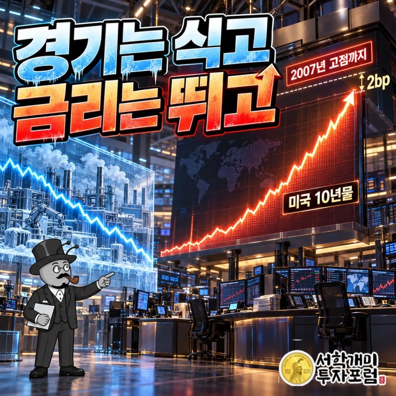 경기가 식었다는 답에도 10년물은 2007년 고점 2bp 앞까지 올라섰다