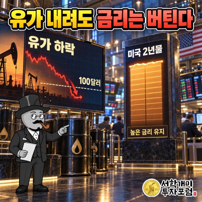 유가는 100달러 앞에서 내려왔는데, 2년물은 따라 내려오지 않았다