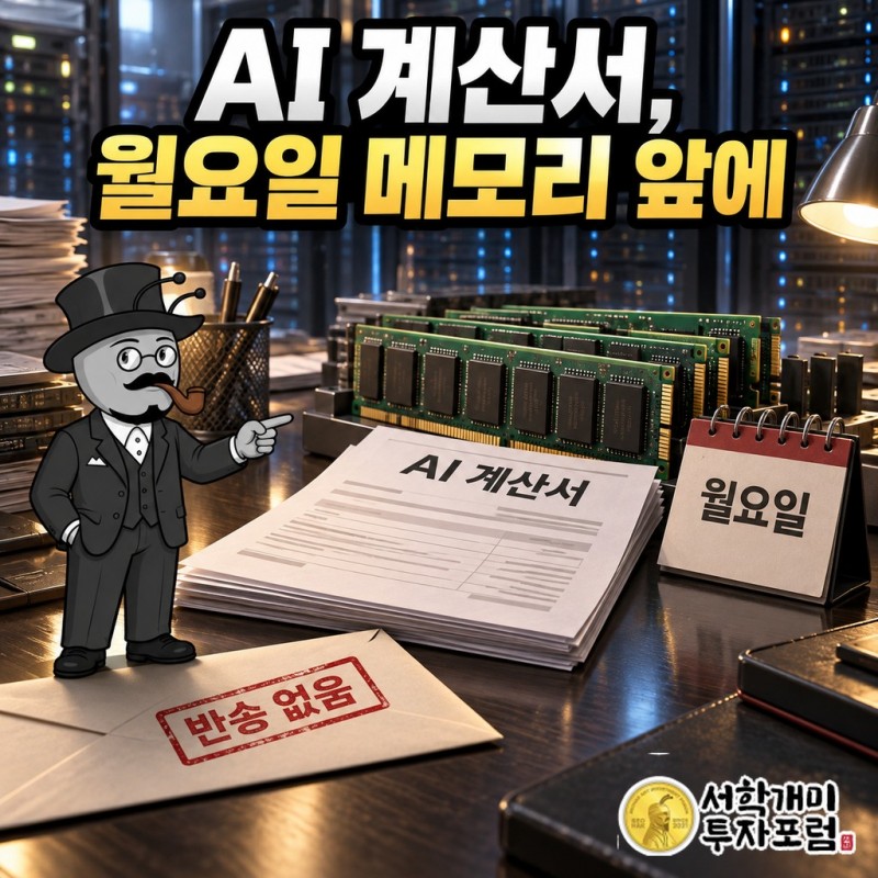 AI 계산서는 반송되지 않고 월요일 메모리 앞에 그대로 놓였습니다