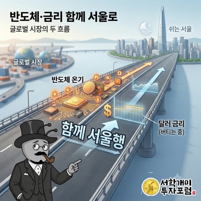 반도체 온기와 버티는 달러 금리가 함께 쉬는 서울로 건너간다