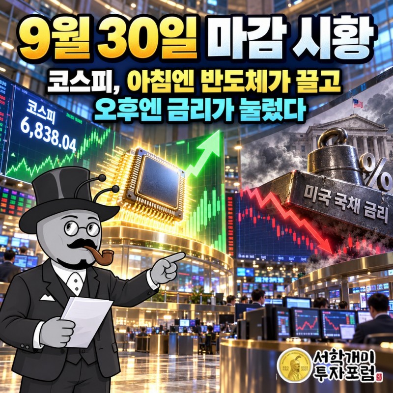 2026년 9월 30일 마감 시황, 7,000 턱밑에서 돌아선 코스피와 1,366.70원 선 안쪽에 머문 원달러