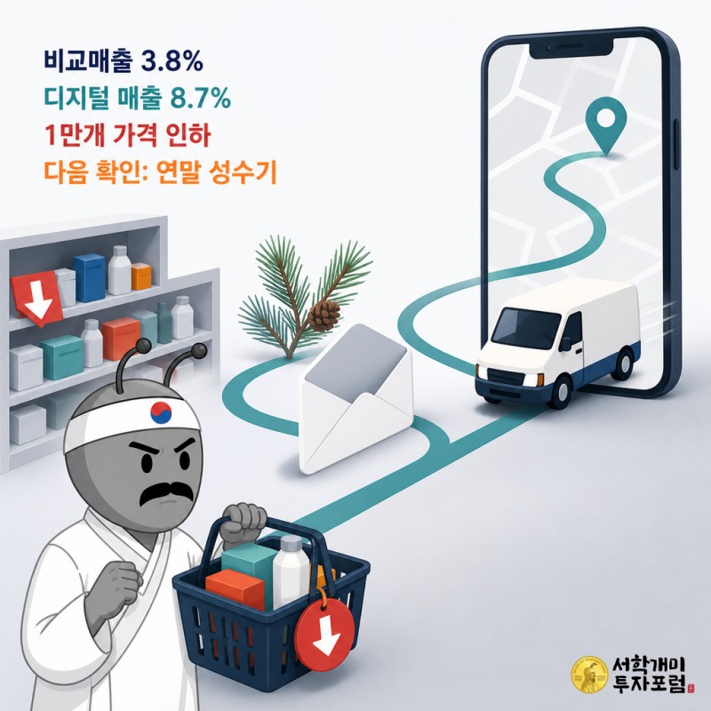 가격 인하와 디지털 배송, 연말 성수기 확인점을 정리한 비교형 뉴스 일러스트.
