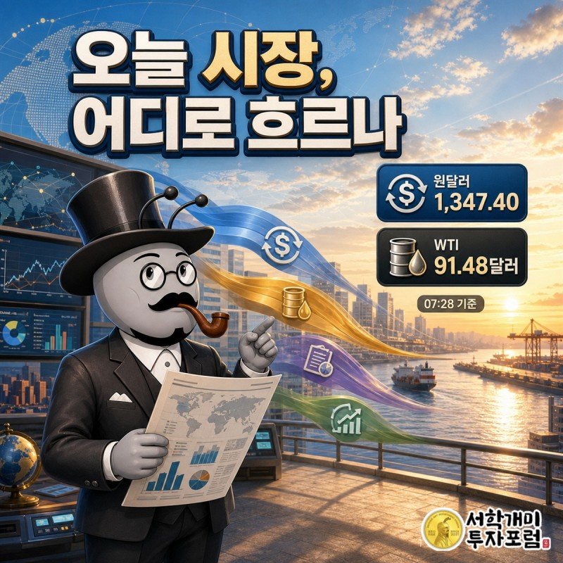 미국 고용과 금리 경계, 원·달러 환율과 국제유가의 연결 경로를 보여주는 아침 시황 브리핑