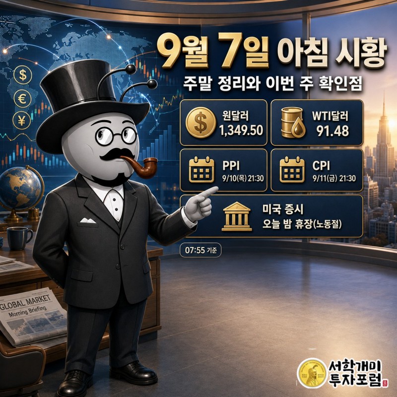 미국 증시 휴장과 원달러 환율, 국제유가, 주간 물가 일정을 함께 살펴보는 마감 시황 브리핑