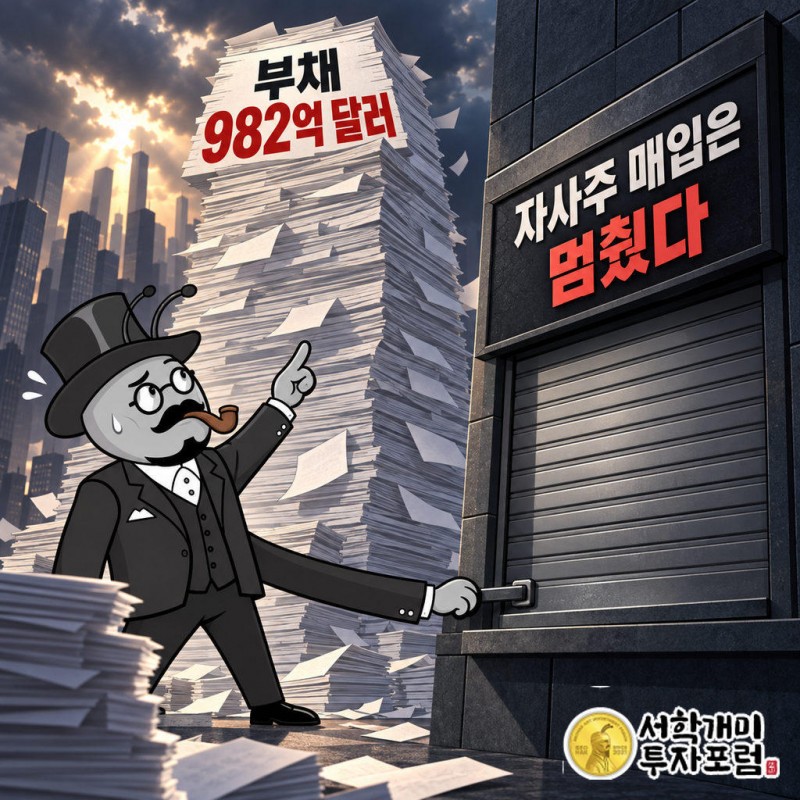 장기부채가 465억 달러에서 982억 달러로 늘었다