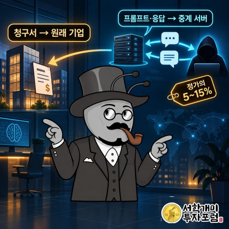요금은 계정을 뺏긴 기업 이름으로 청구된다