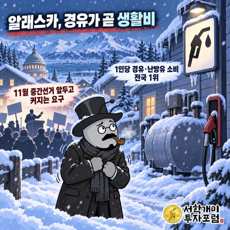 알래스카는 미국에서 인구당 경유·난방유 사용량이 가장 많음
