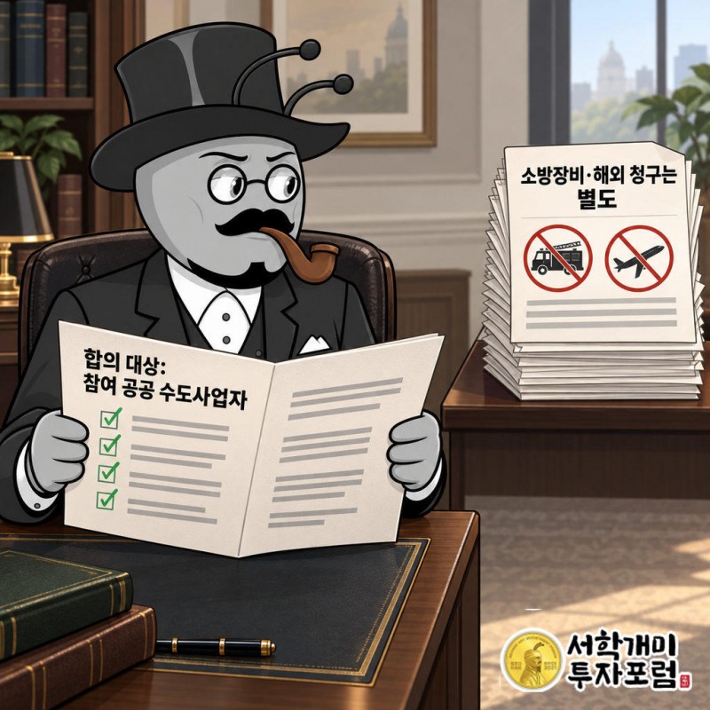 합의는 참여 공공 수도사업자가 합의에 따라 포기하는 청구를 대상으로 한다
