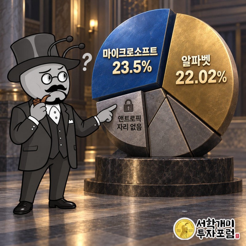 상위 2종목에 각각 25%를 배분하는 지수 규칙이 이 비중을 만들었다