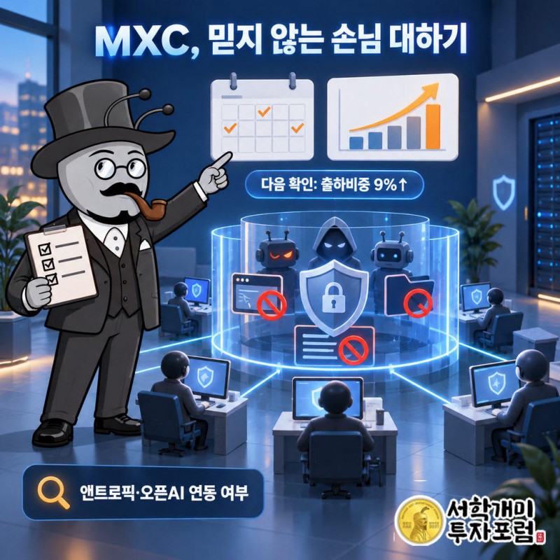 MXC는 AI 에이전트를 기본적으로 믿지 않는 손님으로 다루며 UI 위장, 입력 주입, 세션 간 유출, 프롬프트 주입을 막는다