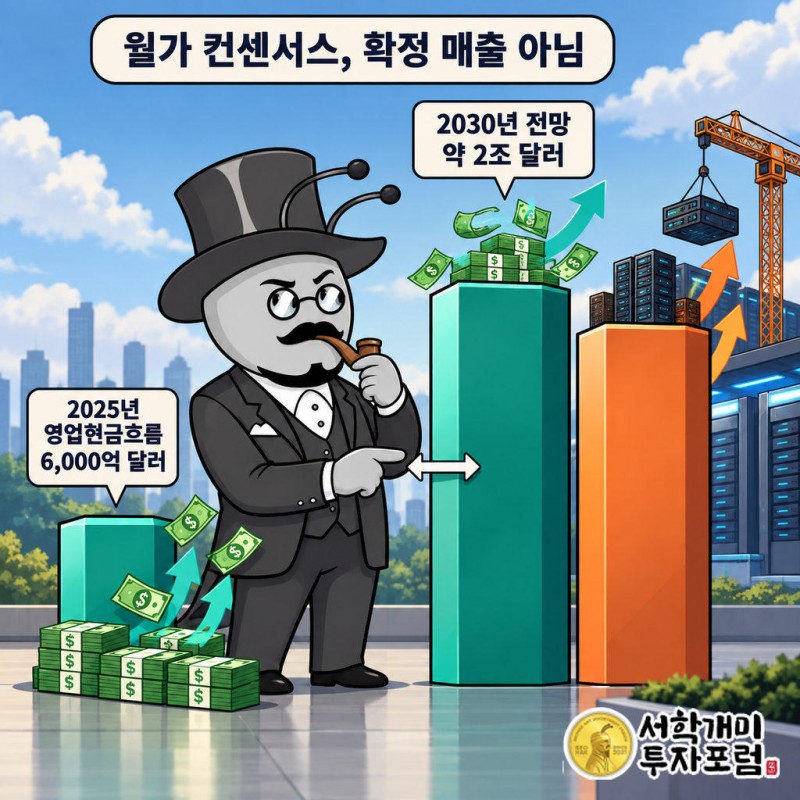 아폴로 집계 월가 컨센서스는 하이퍼스케일러 영업현금흐름이 2025년 6,000억 달러에서 2030년 약 2조 달러로 5년간 3배 넘게 늘어나는 경로를 그린다