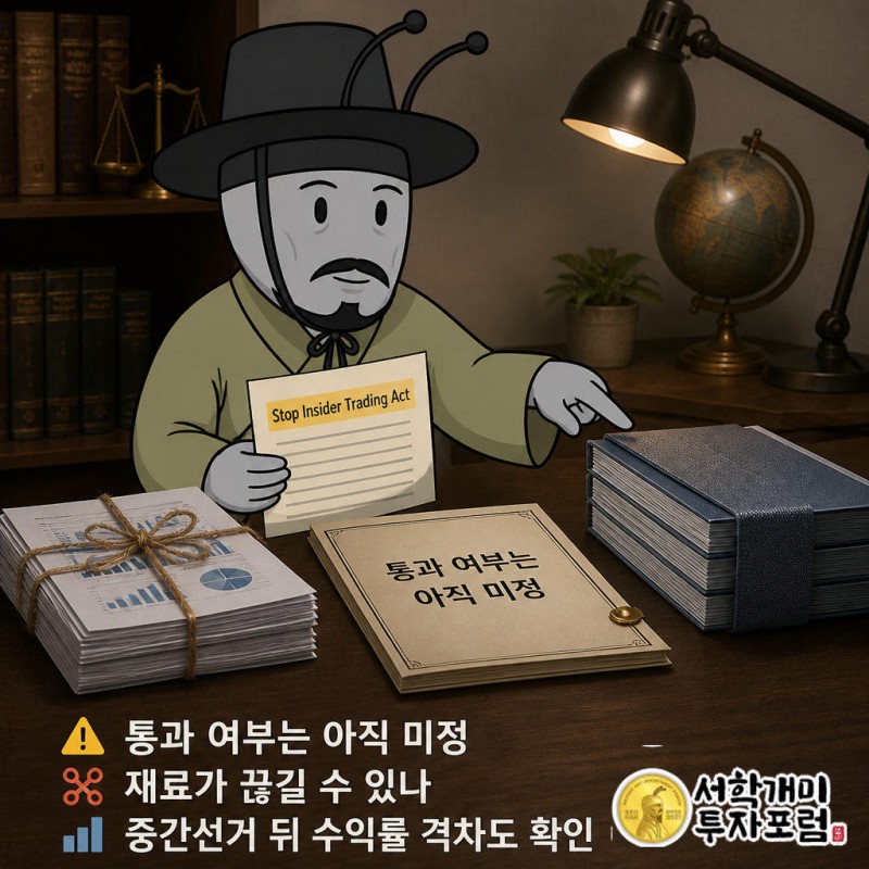 2026년 1월 의원 주식 거래를 전면 금지하려는 Stop Insider Trading Act가 발의됐고 통과 여부는 아직 알 수 없다