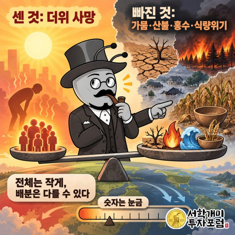 더위로 인한 사망만 센 추정이다