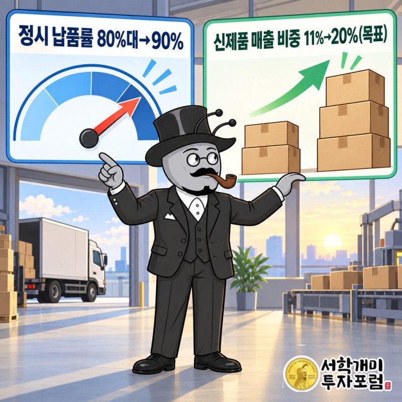 정시 납품률이 80%대 초반에서 약 90%로 높아졌다