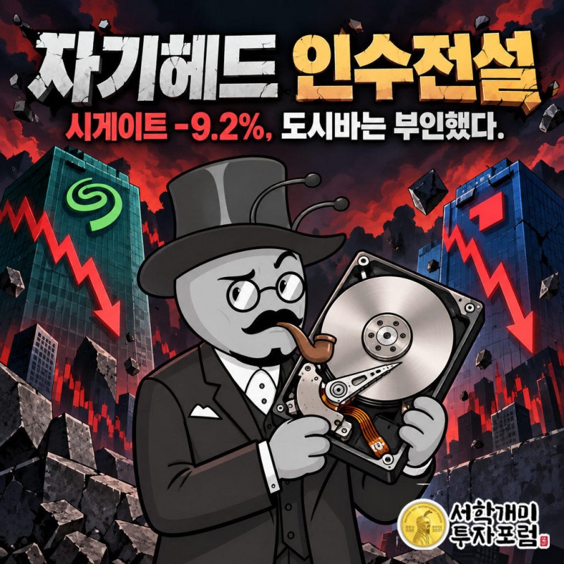 10월 6일 시게이트 -9.2%, 웨스턴디지털 -6.9% 급락