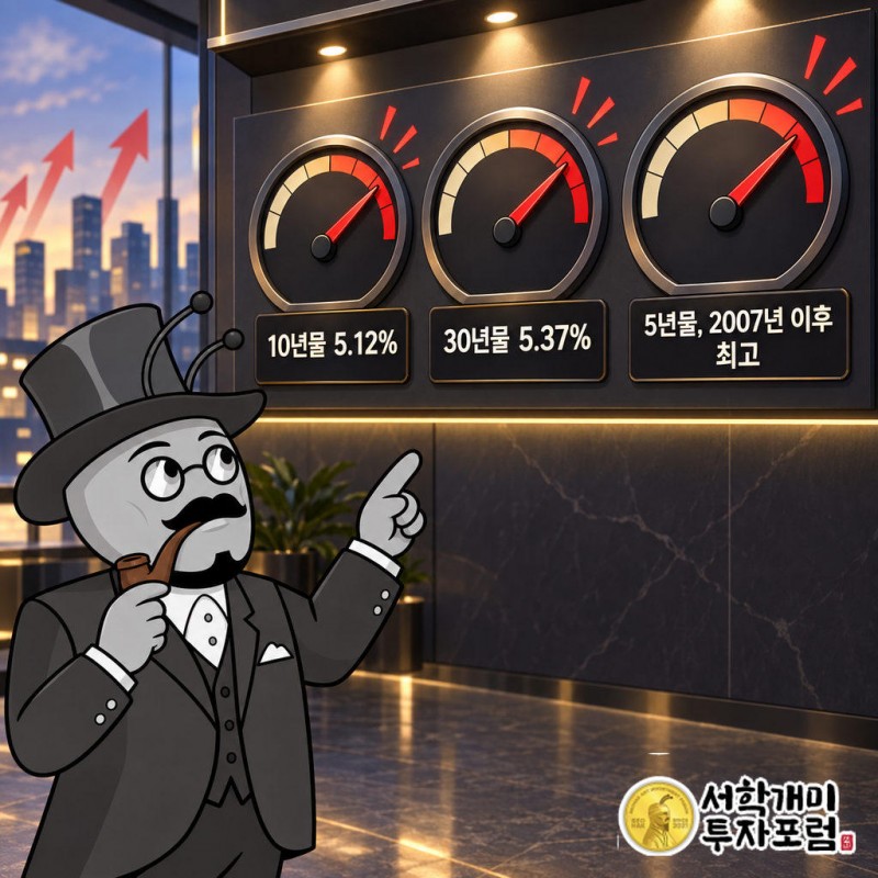 10년물 금리가 장중 5.12%까지 올랐다