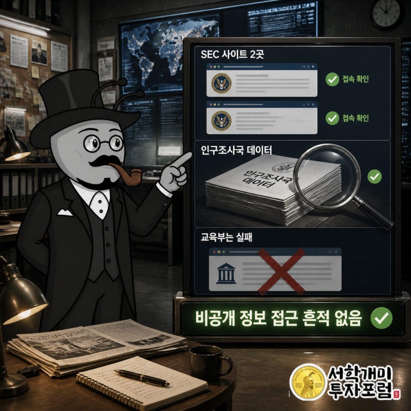SEC가 운영하는 웹사이트 2곳과 인구조사국 데이터에 접근했다