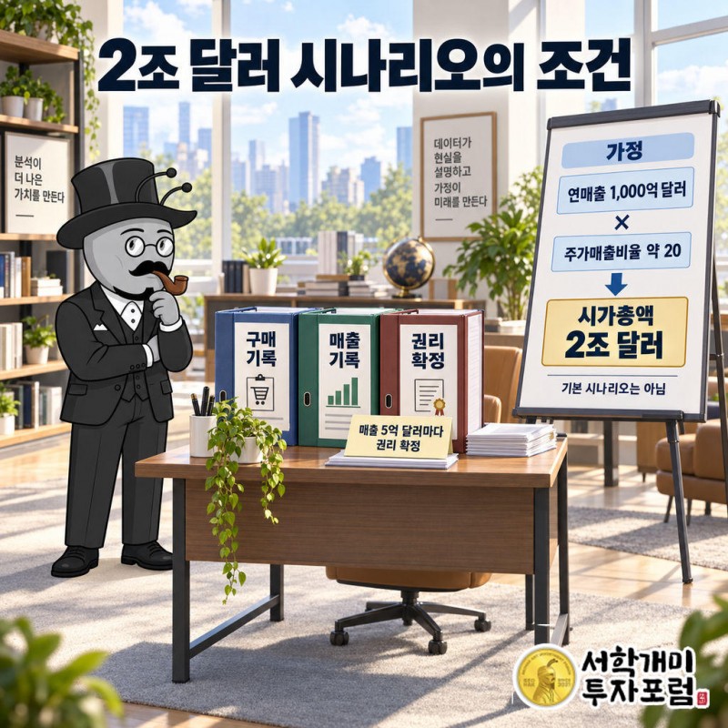 기고 필자는 구글 물량 확대에 따라 연매출 1,000억 달러 이상 가능성을 제시한다.