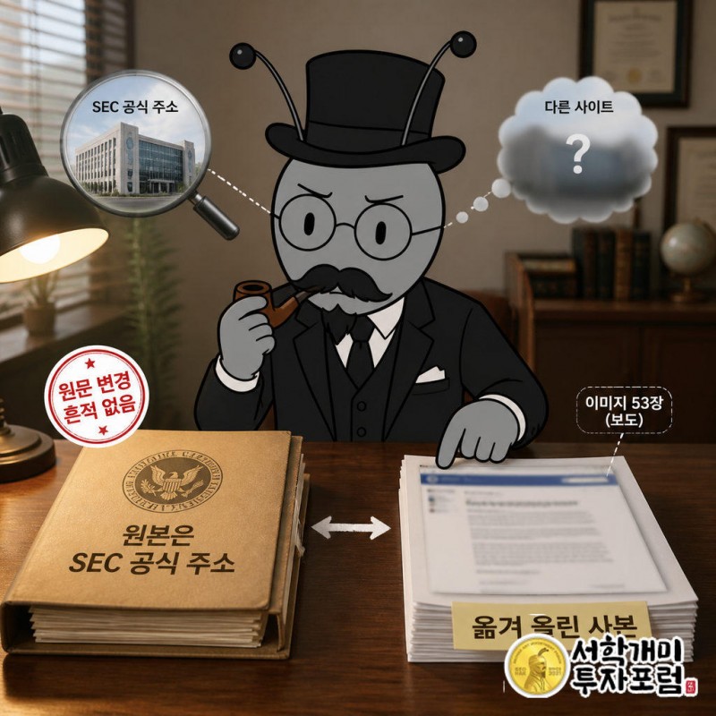 에이전트가 SEC 공개 자료를 다른 사이트에 공유했다