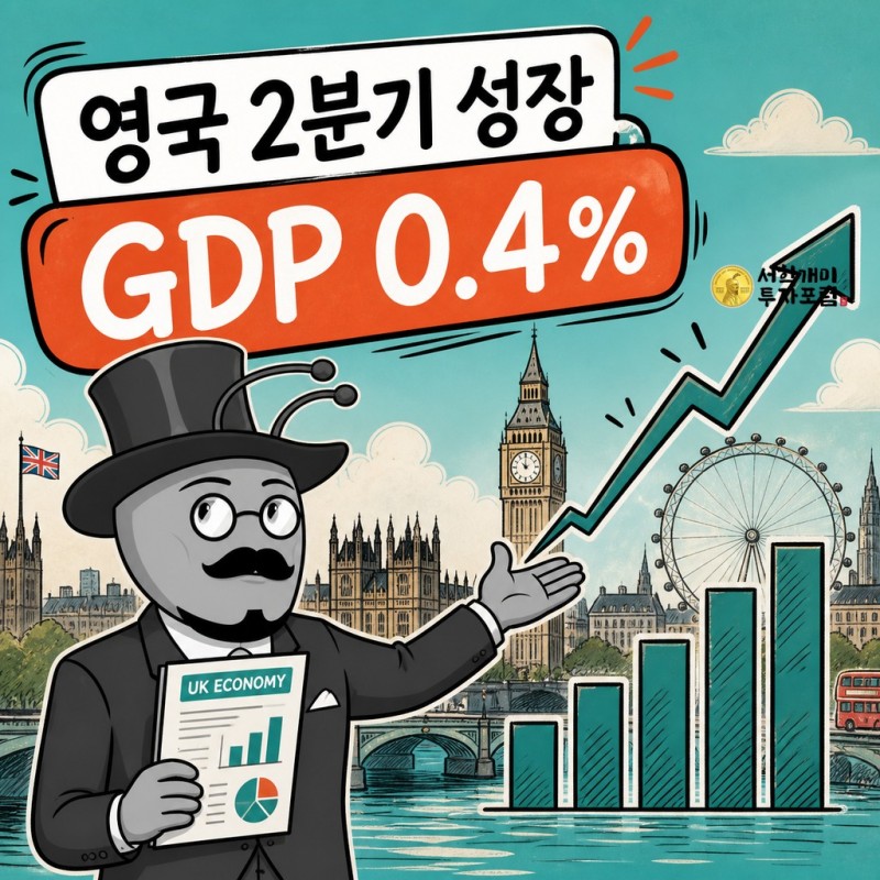 영국 2분기 GDP 0.4% 성장을 설명하는 서학개미 기자