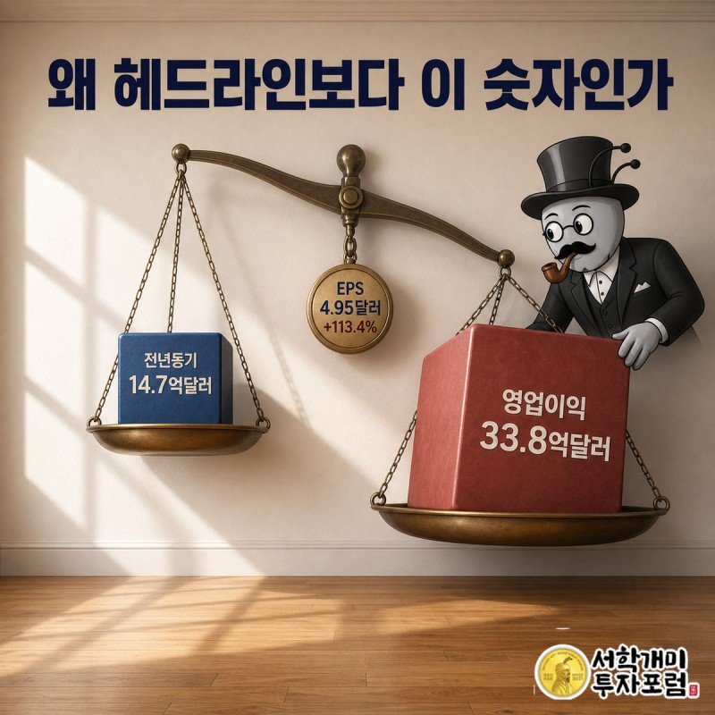개미가 저울 위에 33.8억달러 블록을 올려 작년 14.7억달러 블록보다 훨씬 무거워지는 순간을 보는 장면