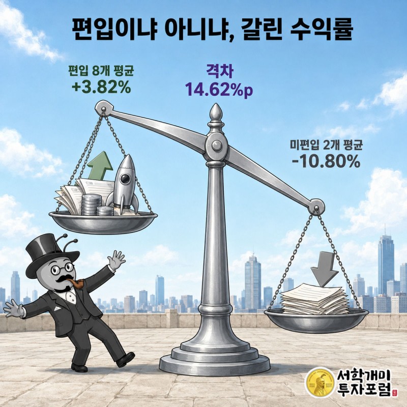 저울 한쪽은 로켓 실은 ETF 더미가 떠오르고 반대쪽은 가라앉자 부자개미가 균형을 잃고 당황한다
