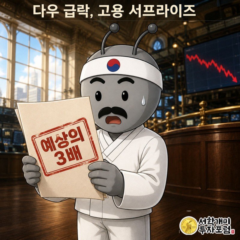 고용보고서에 찍힌 붉은 