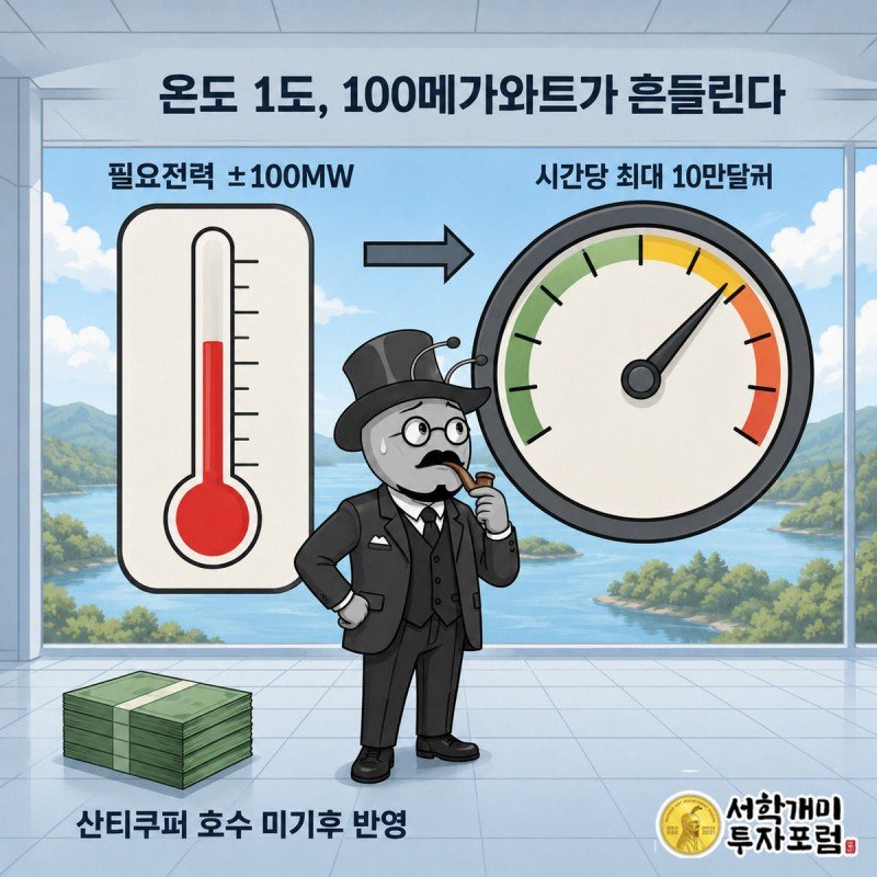 기온계와 전력수요 계기 사이에서 부자개미가 낭패한 표정으로 두 눈금이 함께 흔들리는 것을 지켜본다
