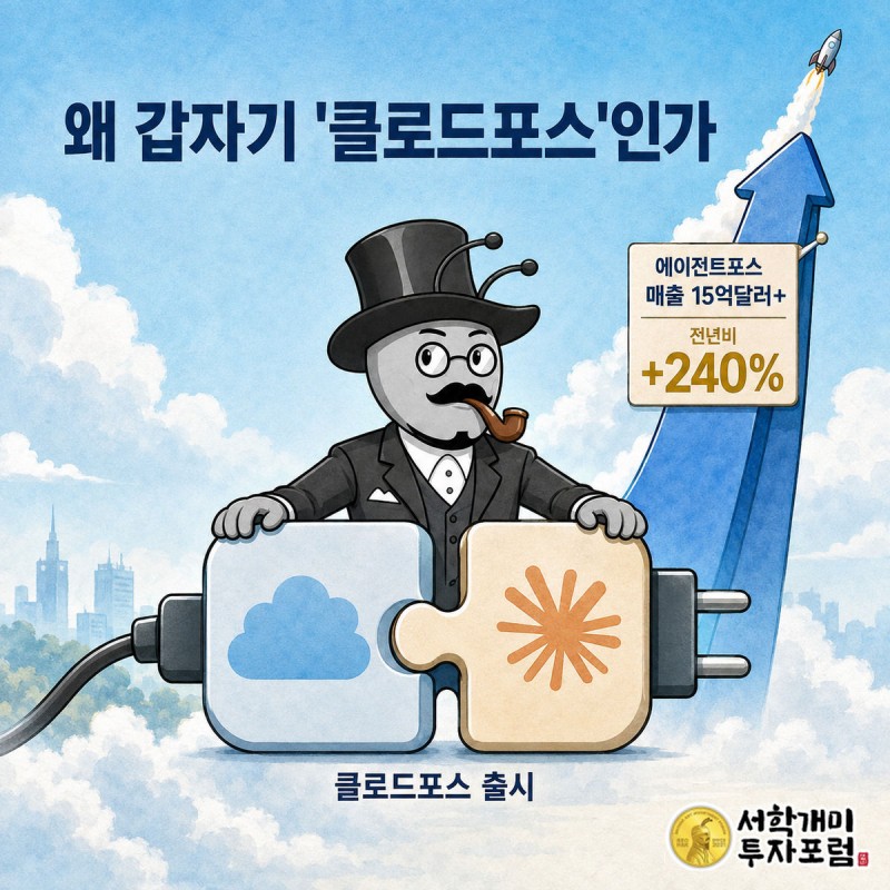 부자개미가 세일즈포스와 앤트로픽 아이콘 퍼즐을 맞춰 클로드포스를 만들고 그 뒤로 에이전트포스 매출이 로켓처럼 치솟고 있다.
