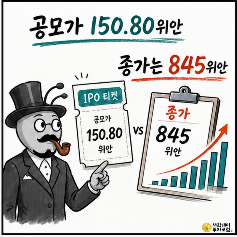 유니트리 공모가와 종가 상승을 비교하는 서학개미