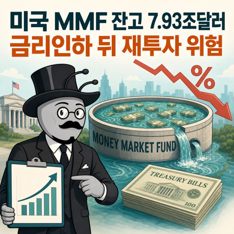 미국 MMF 잔고 7.93조달러와 금리인하 뒤 재투자 위험을 설명하는 서학개미 기자
