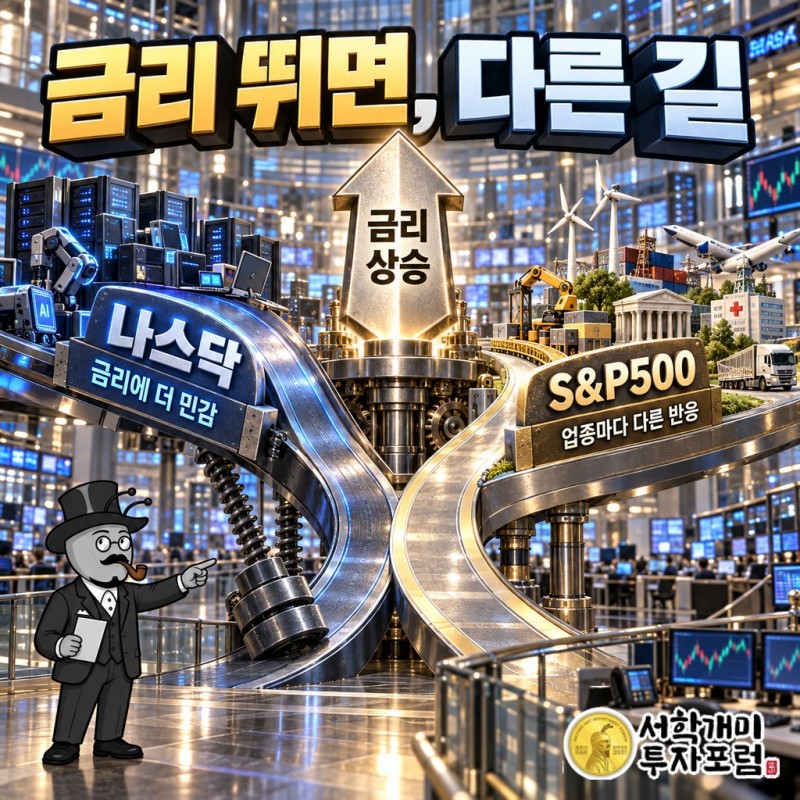 금리가 뛸 때 나스닥과 S&P500은 어떻게 다른 길을 가나