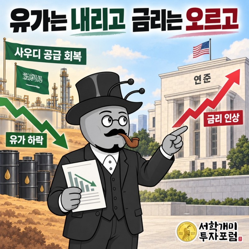 사우디 공급 회복에 유가는 내렸지만, 연준은 금리를 올렸습니다