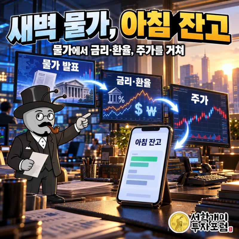 새벽의 물가 숫자는 아침 잔고에 어떤 길로 닿나