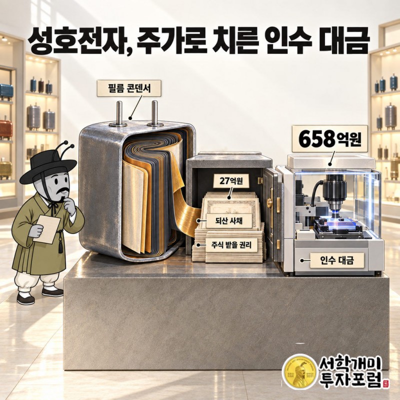 성호전자 커버 — 성호전자, 주가로 치른 인수 대금