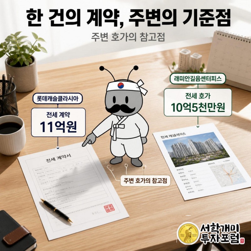 롯데캐슬클라시아 전용 84㎡의 신규 전세 계약금액은 11억원이다.