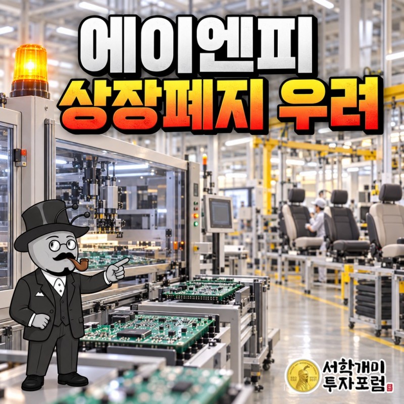 에이엔피 인쇄회로기판과 자동차 시트 부품, 상장폐지 우려 예고 공시를 함께 담은 표지