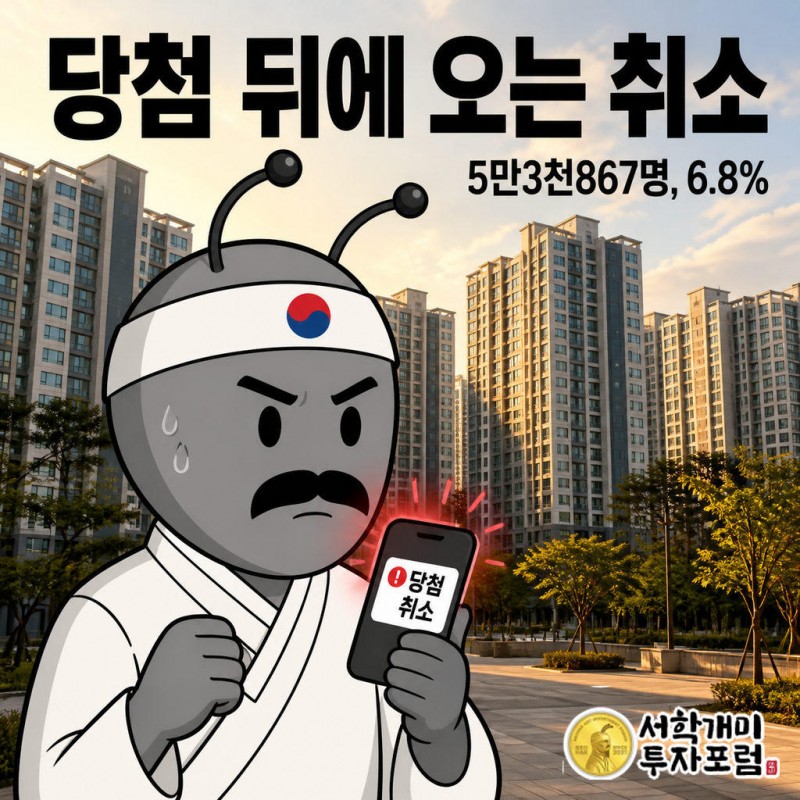 2021년부터 올해 8월 20일까지 당첨 취소 5만3천867명(6.8%)