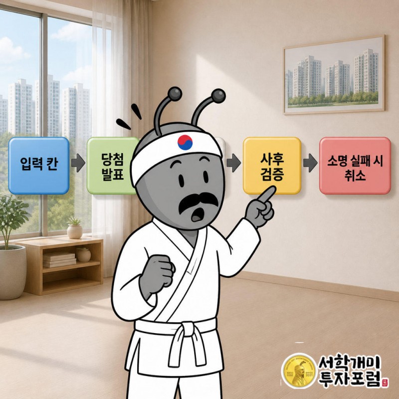 신청자가 무주택 기간·부양가족·거주지역 칸을 직접 입력한다