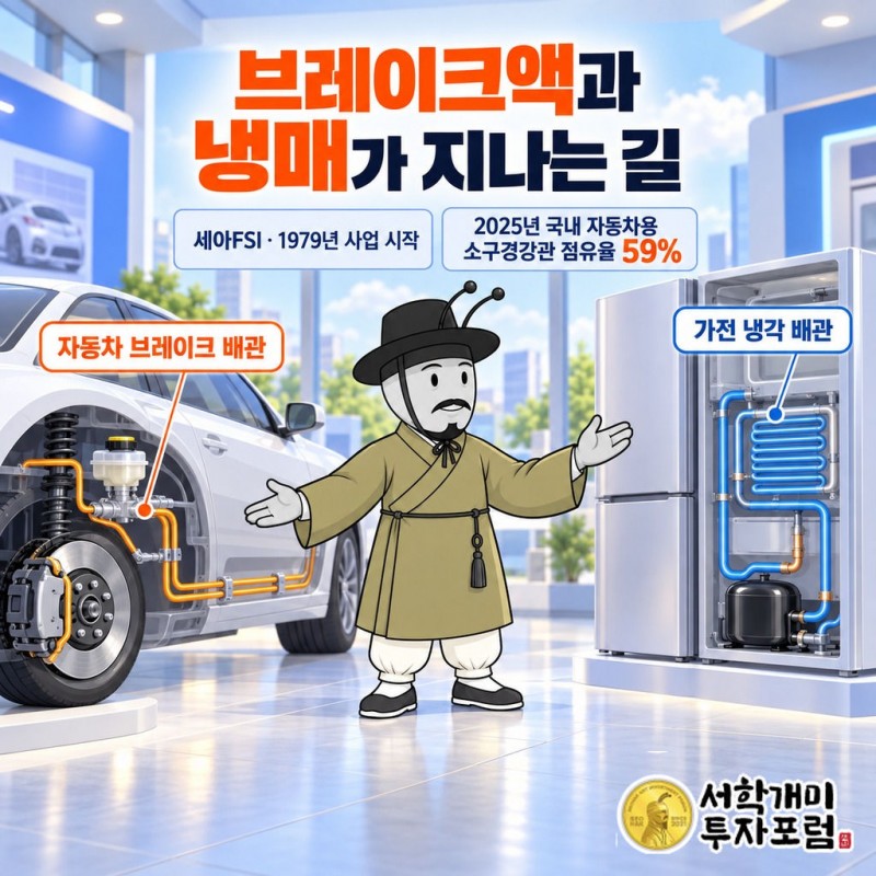 핑거(163730): 은행 앱 구축 회사가 로봇 기술과 배관 생산 현장을 함께 확보하려는 사업 전환 — 브레이크액과 냉매가 지나는 길 도판