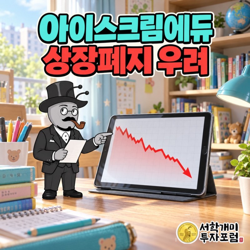 아이스크림에듀 상장폐지 우려 안내와 최대주주 시공테크의 1주 1,200원 공개매수를 함께 보여 주는 표지