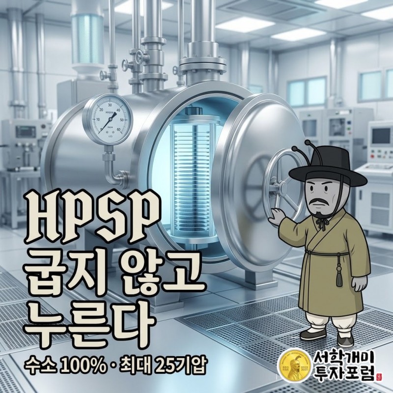 HPSP 고압 수소 어닐링 단일 장비와 풍산 장비팀에서 시작한 성장 경로 커버 — HPSP 굽지 않고 누른다