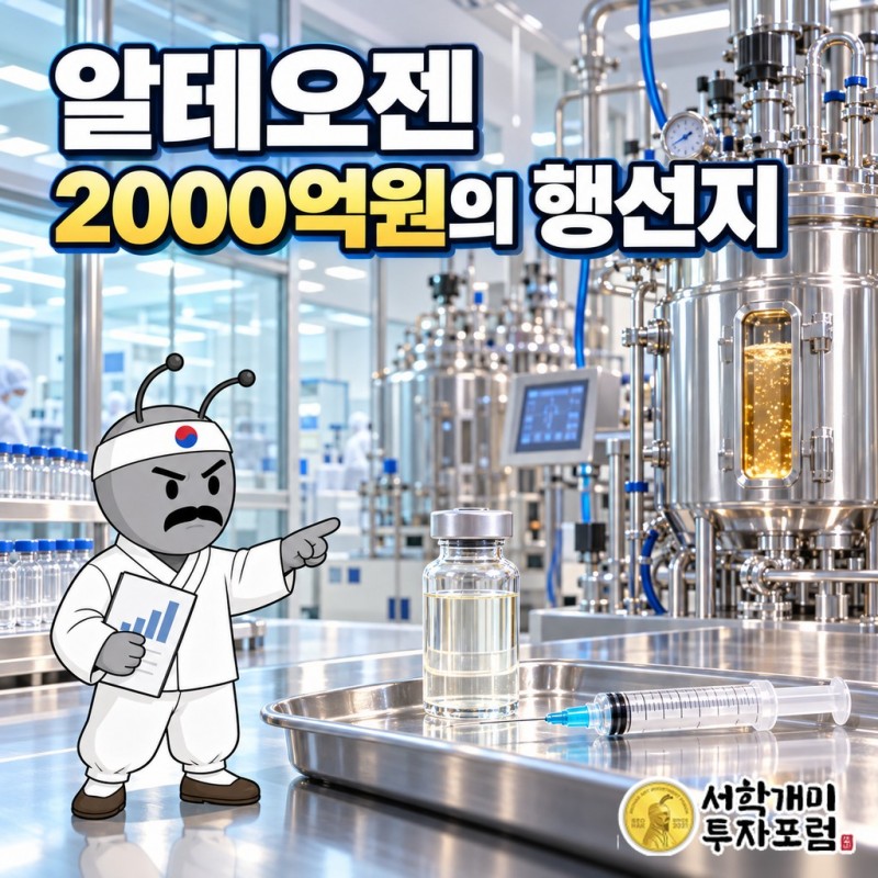 알테오젠의 2000억원 제3자배정 유상증자와 피하주사 전환 효소 ALT-B4를 함께 보여 주는 표지