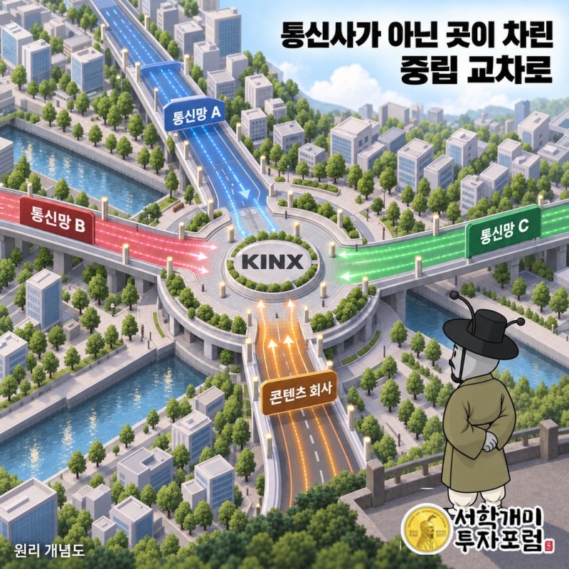 가비아 그룹 이익을 받치는 중립 인터넷 교차로 KINX — 통신사가 아닌 곳이 차린 중립 교차로 도판