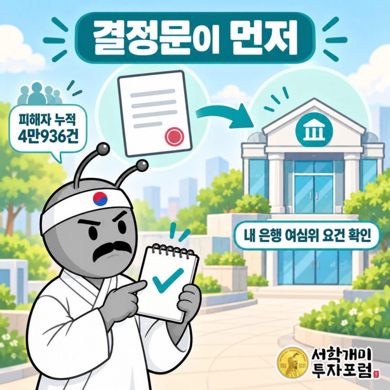 결정문을 먼저 받아야 대출 절차가 시작된다