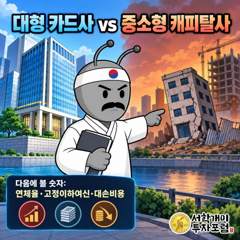 대형 카드사와 AA급 캐피탈사는 버는 돈과 원활한 자금 조달로 버틸 여력이 있다