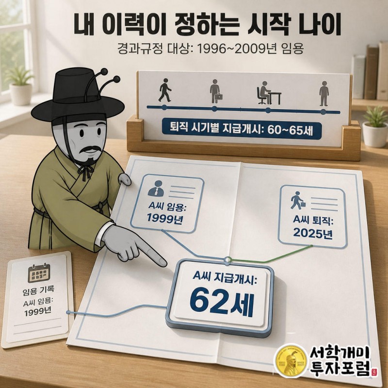 2015년 마련된 경과규정은 1996∼2009년 임용자에게 퇴직 시기에 따라 60∼65세의 지급개시 연령을 적용했다.