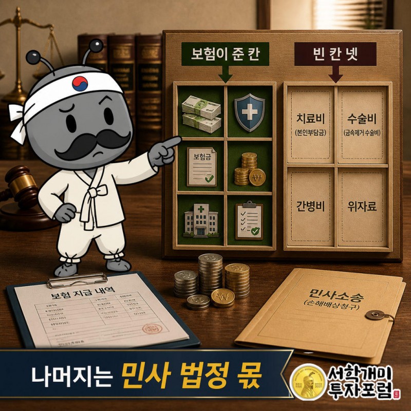 비어 있는 칸 넷: 직접 낸 치료비, 금속물 제거 수술비, 간병비, 위자료