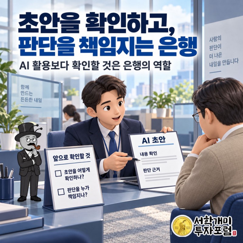 하나은행 직원은 AI가 작성한 초안을 받아 심사를 진행한다.