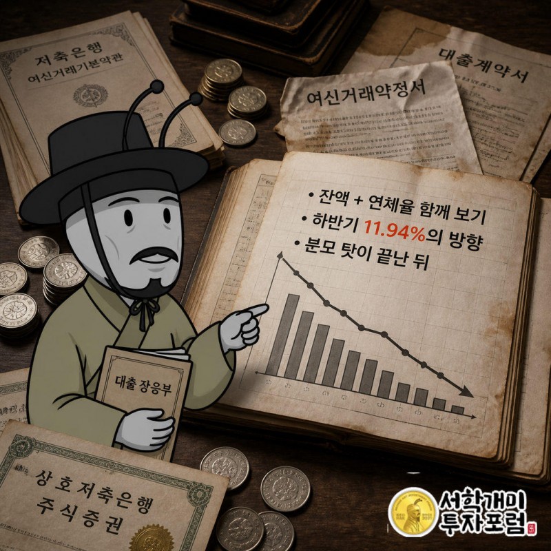 잔액 감소가 멈춘 뒤 연체율도 11%대에서 멈췄다